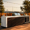 Forno Rimini Outdoor Kitchen: 30" BBQ 62,600 BTU, 4.8 cu.ft. Refrigerators, White Countertops