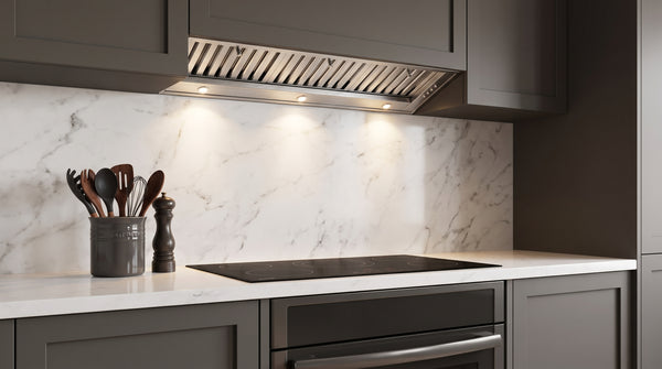 Forno Frassanito 48-Inch Recessed Range Hood, Stainless Steel Baffle Filters, LED Lighting