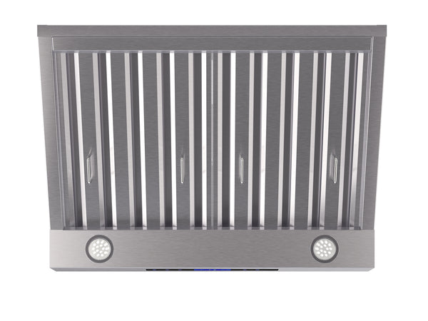 Forno Palazzo 30-Inch Wall Mounted Range Hood, Stainless Steel, Heavy Duty Baffle Filters, Remote Control
