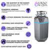 FORNO ACQUA BrightDIAMOND Black Onyx 3/4HP Super Quiet Garbage Disposal Corded with Motion Sensor Cabinet Light & Pre-Wired Air Switch