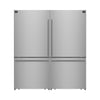 Forno Milano 2-Piece 62-Inch Freestanding Dual Bottom Freezer Refrigerator, Stainless Steel – 34.4 cu.ft, Touch Control, Ice Maker