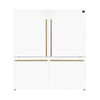 Forno Milano 2-Piece 62-Inch Freestanding Dual Bottom Freezer Refrigerator, White – 34.4 cu.ft, Touch Control, Ice Maker