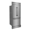 Forno Gallipoli 30-Inch French Door Refrigerator, 17.5 cu.ft Capacity, Modern Decorative Grill, 34-Inch Width, Stainless Steel, No Frost Technology, Energy Efficient
