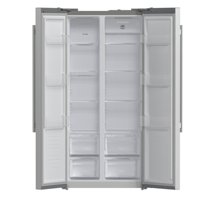 Forno Salerno 33-Inch Side-by-Side Stainless Steel Refrigerator, 15.6 cu.ft, ENERGY STAR Certified