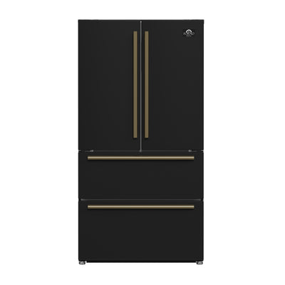 Forno Moena Espresso 36-Inch Black French Door Refrigerator, 19.2 Cu. Ft., Frost-Free, Automatic Ice Maker, ENERGY STAR Certified