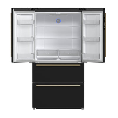 Forno Moena Espresso 36-Inch Black French Door Refrigerator, 19.2 Cu. Ft., Frost-Free, Automatic Ice Maker, ENERGY STAR Certified