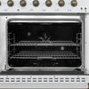 Forno Antico 48-Inch Freestanding Gas Range, White, Antique Brass Design, 8 Burners, Griddle, Double Ovens, Energy Efficient