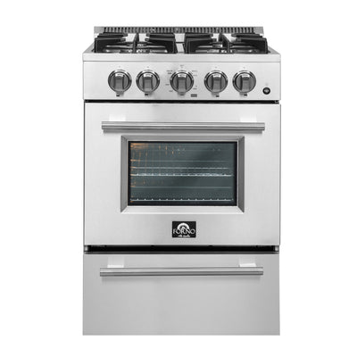 Forno Breno 24-Inch Freestanding Gas Range, Compact Design, Energy Efficient