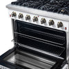 Forno Galiano 36-inch Freestanding Gas Range in White with Antique Brass Design, 6 Burners, 83,000 BTU, 5.36 cu.ft. Convection Oven