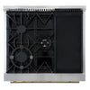 Giovanni 30-inch Gas Range White & Antique Brass Design, 5 Burners 67,000 BTU, 4.32 cu.ft. Convection Oven