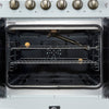 Forno Galiano 30-inch French Door Gas RangeWhite with Antique Brass Design, 5 Burners,68,000 BTU, 4.32 cu.ft. Convection Oven