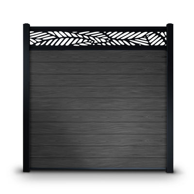 CheryLife 6’ x 6’ Composite Semi-Private Fence – Charcoal Gray - Charlotte Series