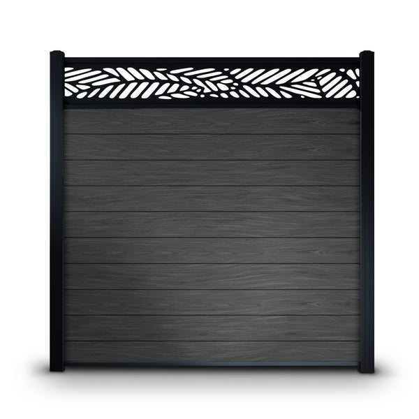 CheryLife 6’ x 6’ Composite Semi-Private Fence – Charcoal Gray - Charlotte Series
