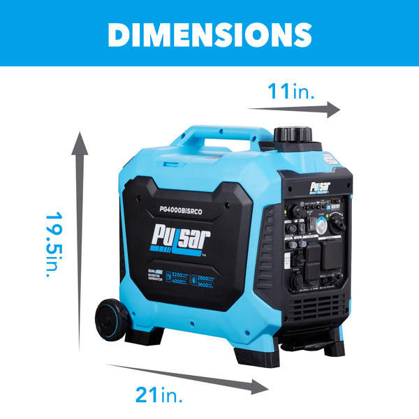 Pulsar 4000W Dual Fuel RV Ready Inverter Generator with Remote Start & CO Sentry