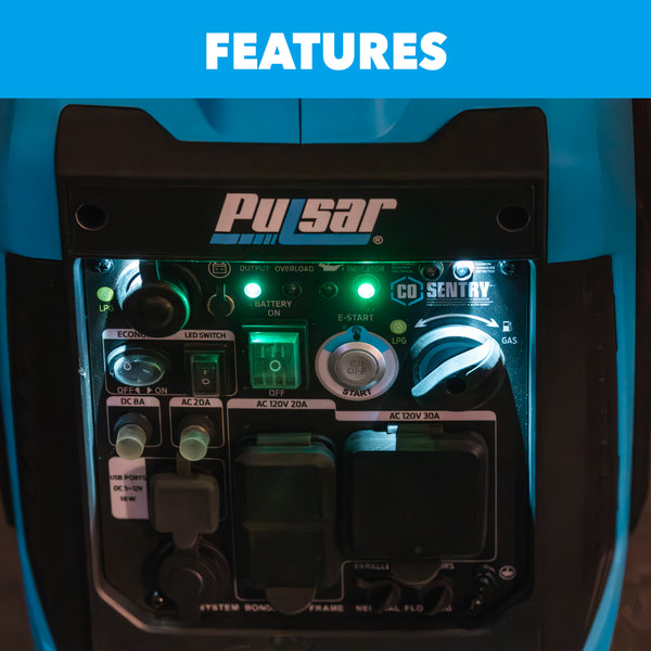 Pulsar 4000W Dual Fuel RV Ready Inverter Generator with Remote Start & CO Sentry