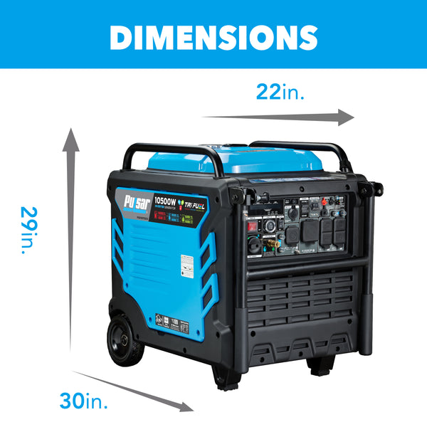 Pulsar 10500W Tri-Fuel Inverter Generator with Remote Start & CO Sentry