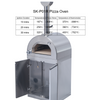 CheryLife 128-Inch Outdoor Kitchen Island - 120K BTU Gas BBQ Grill + Pizza Oven + Wine Cooler & Fridge - Stainless Steel