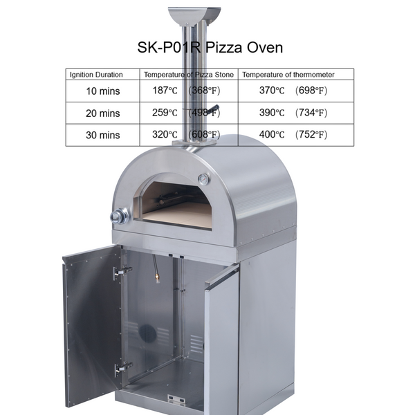 CheryLife 128-Inch Outdoor Kitchen Island - 120K BTU Gas BBQ Grill + Pizza Oven + Wine Cooler & Fridge - Stainless Steel