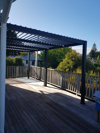 10x19 ft Upgraded All-Aluminum Louvered Pergola Kit - Thickened
