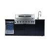 Cherylife 82-Inch 6-Burner 85,000 BTU Gas Grill Island – Outdoor Kitchen with Wine Cooler, Refrigerator, Rotisserie, Stainless Steel Countertop & Storage