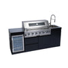 Cherylife 82-Inch 6-Burner 85,000 BTU Gas Grill Island – Outdoor Kitchen with Wine Cooler, Refrigerator, Rotisserie, Stainless Steel Countertop & Storage
