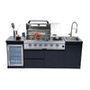 Cherylife NG 85-Inch 4-Burner 72,000 BTU Natural Gas Grill Island – Outdoor Kitchen with Wine Cooler, Refrigerator, Rotisserie, Stainless Steel Countertop & Storage