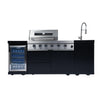 Cherylife NG 85-Inch 4-Burner 72,000 BTU Natural Gas Grill Island – Outdoor Kitchen with Wine Cooler, Refrigerator, Rotisserie, Stainless Steel Countertop & Storage
