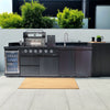 Cherylife 85-Inch 4-Burner 72,000 BTU Gas Grill Island – Outdoor Kitchen with Wine Cooler, Refrigerator, Rotisserie, Granite Countertops & Sink