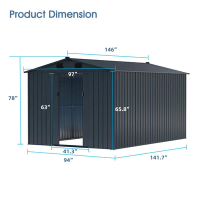 Metal Storage Shed 8'x12'
