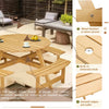 Natural Wooden Round Picnic Table For 8 person 03