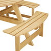 Natural Wooden Round Picnic Table For 8 person 08