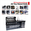 CheryLife 82-Inch 6-Burner 85000 BTU Propane Gas Outdoor Kitchen Island Grill – All-in-One Prefab BBQ Station with Wine Cooler, Compact Refrigerator, Rotisserie Kit, Granite Countertops & Stainless Steel Sink