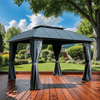 Outdoor Gazebo 12x10 ft, Hardtop Gazebo with Aluminum Frame