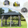 Outdoor Gazebo 12x10 ft, Hardtop Gazebo with Aluminum Frame