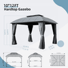 Outdoor Gazebo 12x10 ft, Hardtop Gazebo with Aluminum Frame