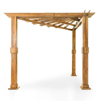 Outdoor Triangle Pergola, Wooden Pavilion 10 x 10 ft