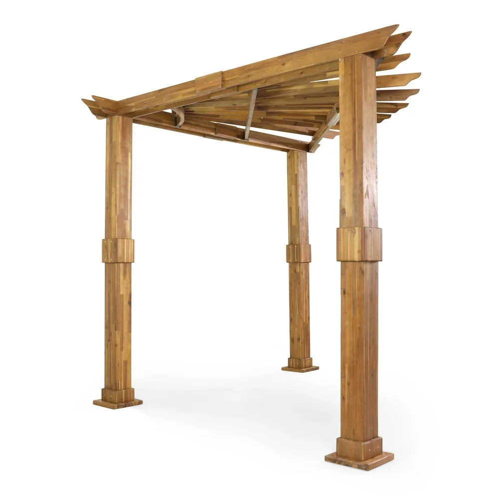Outdoor Triangle Pergola, Wooden Pavilion 10 x 10 ft