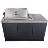 Forno Rimini Outdoor Kitchen 30" BBQ 62,600 BTU, 3 Burners with Sear & Rotisserie, 2.4 cu.ft. Beverage Center, Stainless Steel Sink, Black Cabinets & Gray Sintered Stone Countertop