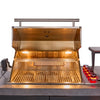 Forno Rimini Outdoor Kitchen 30" BBQ 62,600 BTU, 3 Burners with Sear & Rotisserie, 2.4 cu.ft. Beverage Center, Stainless Steel Sink, Black Cabinets & Gray Sintered Stone Countertop