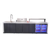 Forno Rimini Outdoor Kitchen: 30" BBQ 62,600 BTU, 4.8 cu.ft. Refrigerators, White Countertops