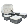 Outdoor Patio Daybed Sunbed with Retractable Canopy