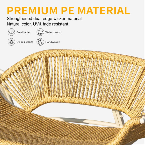 Outdoor Patio Porch Swing, 2-Seat Hanging Swing Chair