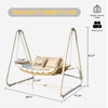Outdoor Patio Porch Swing, 2-Seat Hanging Swing Chair