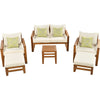 Outdoor Patio Wood 6-Piece Conversation Set