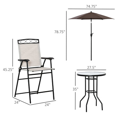 Outsunny 4 Piece Outdoor Patio Dining Furniture Set