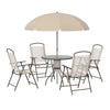Outsunny 6 Piece Patio Dining Set for 4 with Umbrella