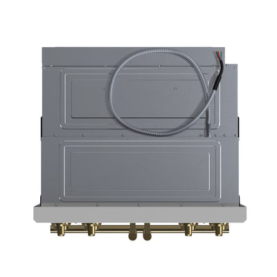 Forno Asti 30-Inch Double Electric Wall Oven with Upper French Doors in White & Antique Brass, 7.36 cu. ft. Dual True Convection, 7,200W, Air Fry, Sous Vide, Self-Clean