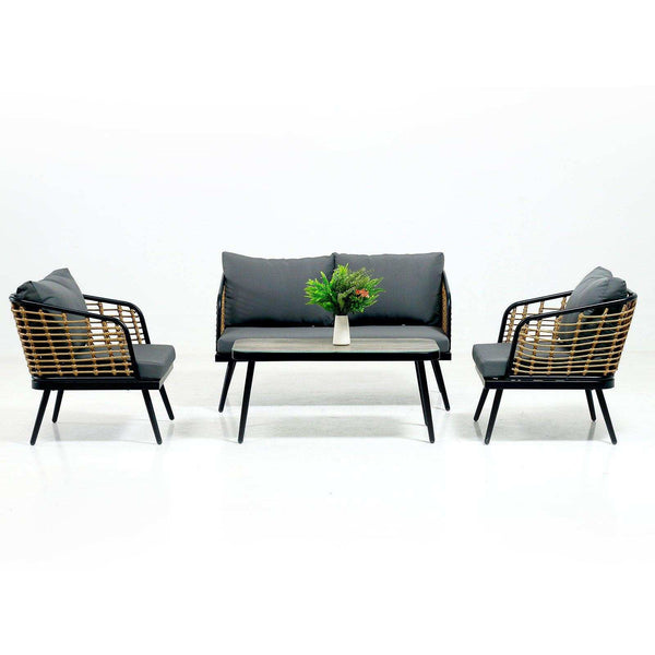 Patio Furniture Set, 4 Piece PE Rattan Wicker Outdoor Furniture
