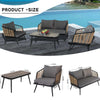 Patio Furniture Set, 4 Piece PE Rattan Wicker Outdoor Furniture