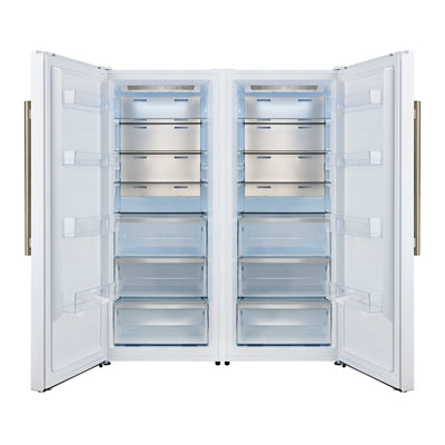 Forno Maderno 2-28-Inch Wide Convertible Refrigerator/Freezer in White, Decorative Trim, 27.2 cu.ft, 84-Inch High, ENERGY STAR Certified